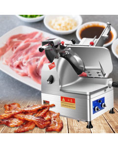 เครื่องสไลด์เนื้อไฟฟ้าอัตโนมัติ Automatic Electric Meat Slicer Machine เครื่องสไลด์หมู เครื่องหั่นหมู